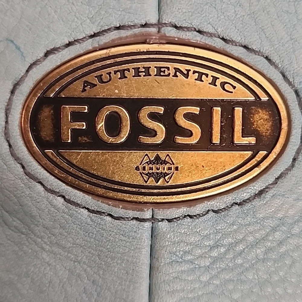 Fossil Teal Vintage Leather Shoulder Bag with Key Charm. LONG LIVE VINTAGE